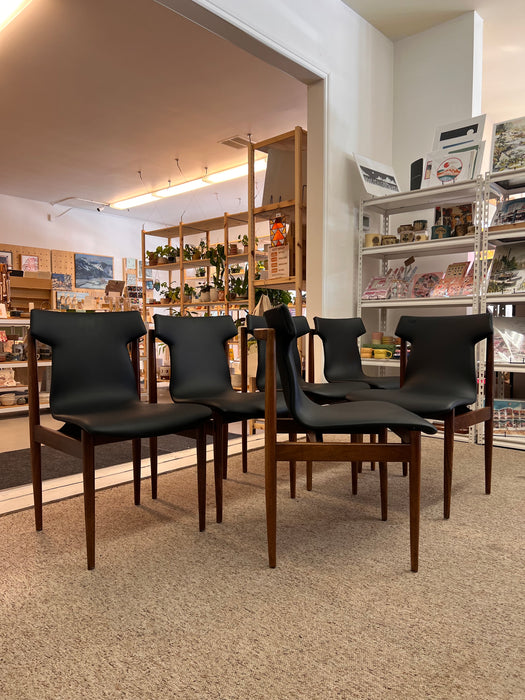 Vintage Danish Mid Century Modern Rosewood Dining Chair Set of 6 By Inger Klingenberg for Fristho Holland