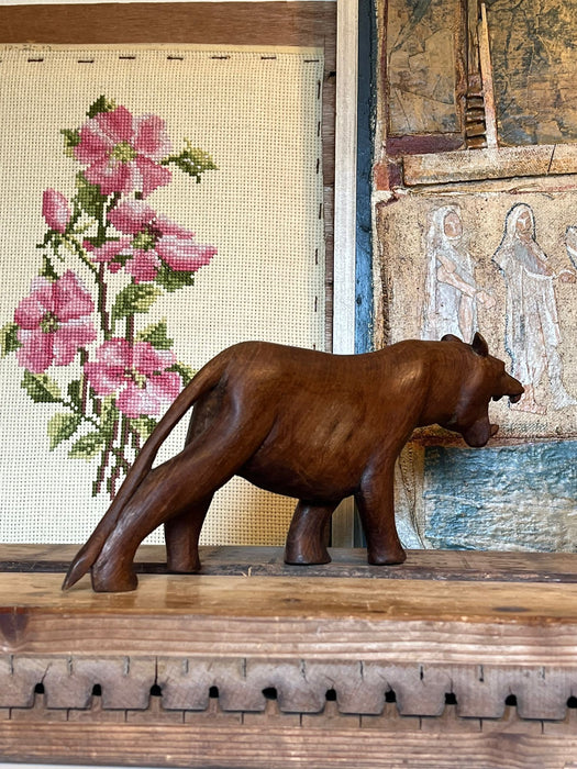 Mutiso African wood carving of a Lioness.(Available by Online Purchase Only)