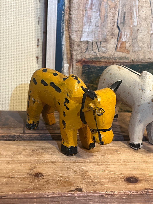 Pair of primitive handmade vintage animal Sculptures