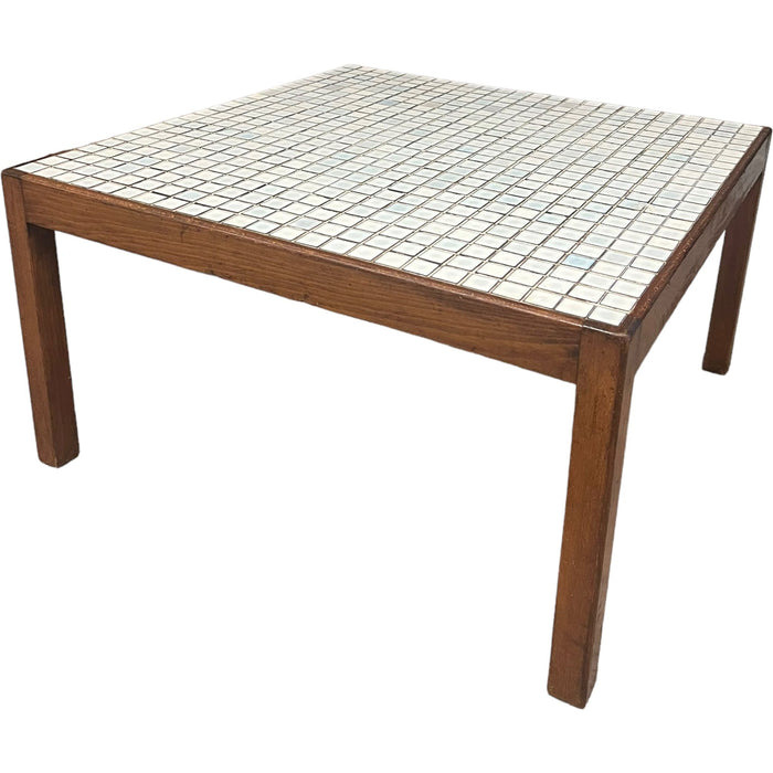 Vintage Mid Century Modern Walnut Table With Tile Top