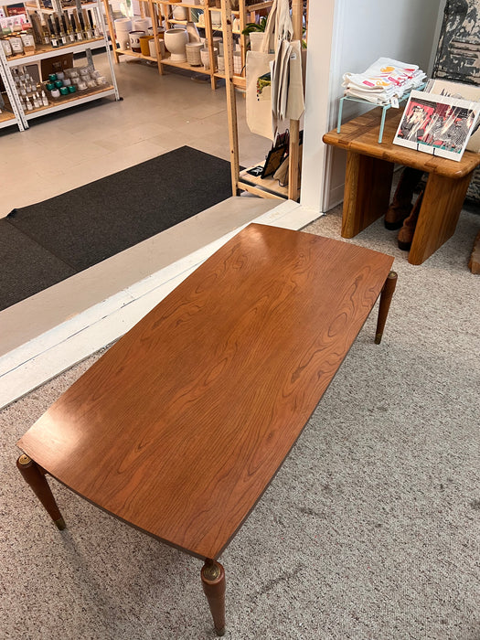 Vintage Mid Century Modern WalnutCoffee Table with Rocket Legs Laminate Top