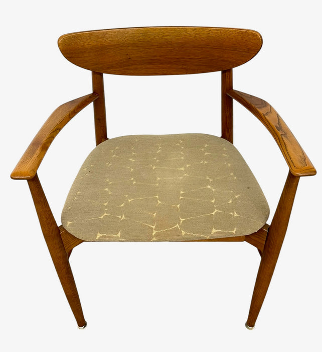 Vintage Mid-Century Modern Sculptural Armchair with Upholstered Seat