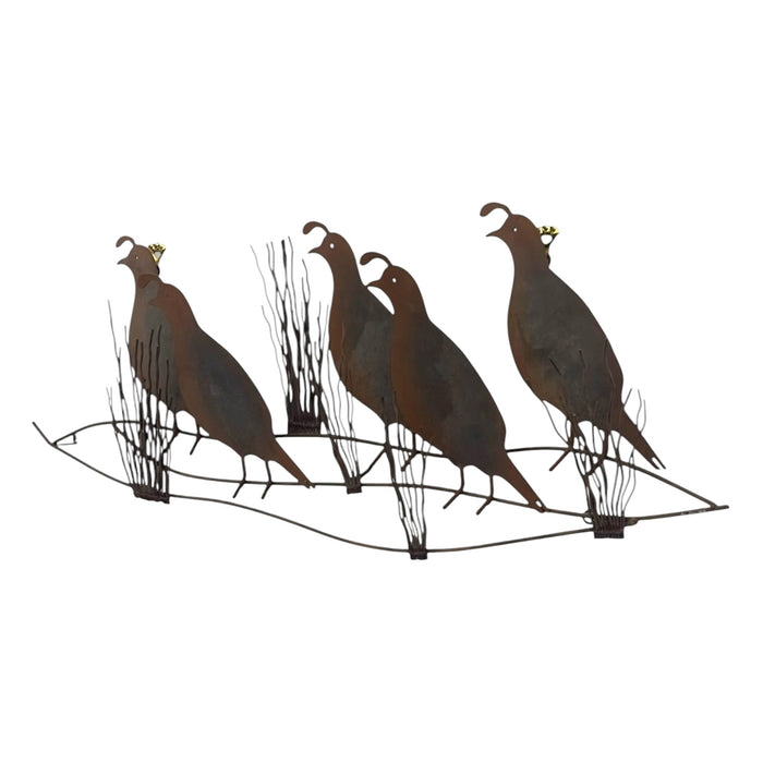 Vintage C. Jeré Signed Metal Quail Covey Wall Sculpture 1980(Available by online purchase only).