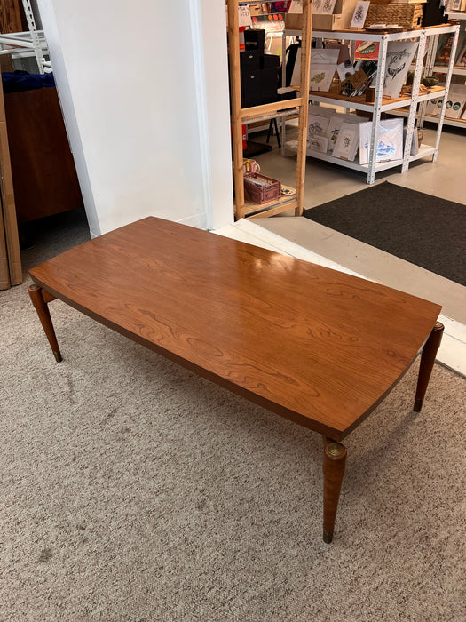 Vintage Mid Century Modern WalnutCoffee Table with Rocket Legs Laminate Top