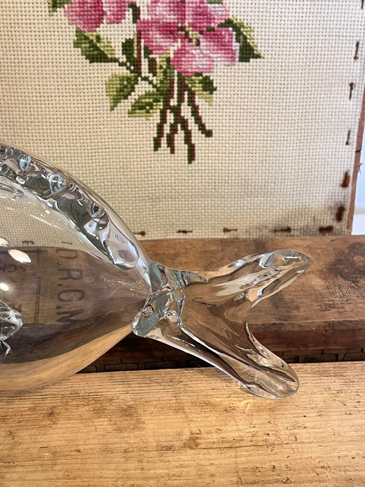 Mid Century Modern Clear Fish Vase Decor. ( Available by Online Purchase Only )