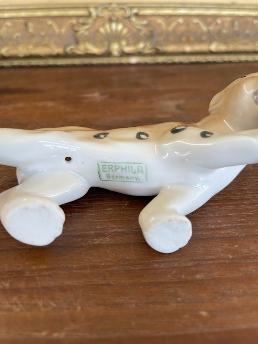 Vintage Erphila Germany Porcelain Leopard Figurine with Hand-Painted Details