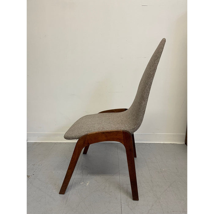 Vintage Grey Upholstered Mid Century Modern Chair
