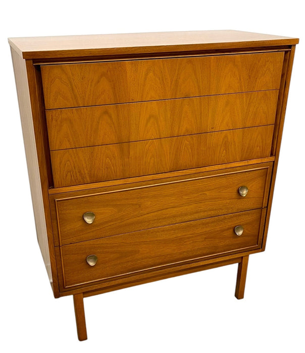 Vintage Mid Century Modern Dixie Highboy Dresser Chest