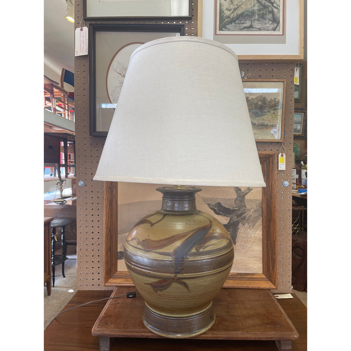 Vintage Studio Pottery Ceramic Lamp with Shade