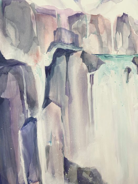 “Glacier” Matted watercolor painting by Marion Adams