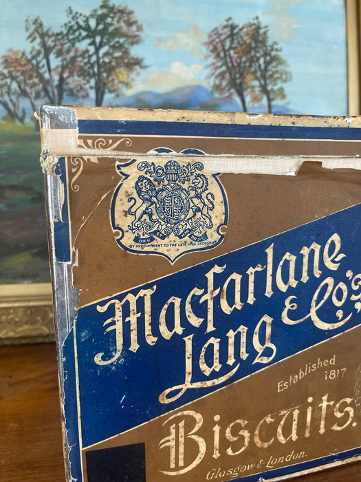 Antique Macfarlane Lang's Gipsy Cream Biscuit Tin Box, Early 20th Century, Glasgow & London