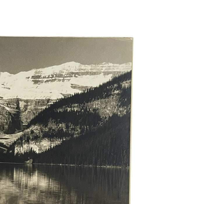 Vintage Black and White Photograph of Lake Louise & Victoria Glacier, Alberta, Canada