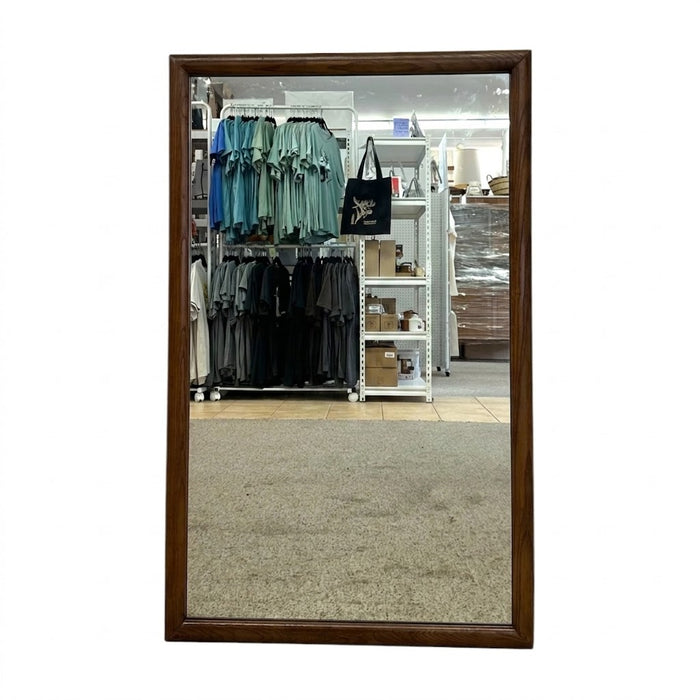 Vintage Mid-Century Modern Wood Frame Wall Mirror