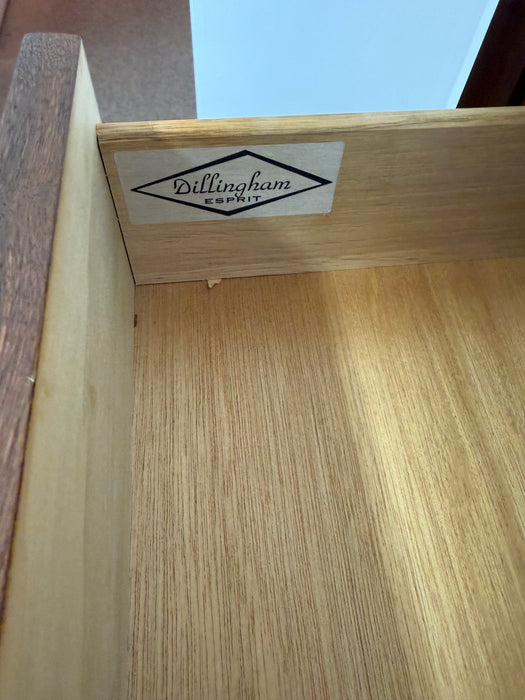 Merton Gershun for Dillingham Esprit Walnut 5-Drawer Highboy Dresser – Mid-Century Modern Tallboy
