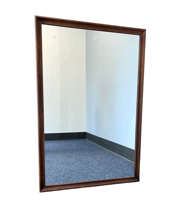 Vintage 1960s Broyhill Saga Mid Century Modern Mirror Etched Starburst Design Solid Walnut Frame