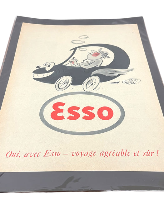 French Esso Advertising Print - Mid 20th Century Gasoline Poster