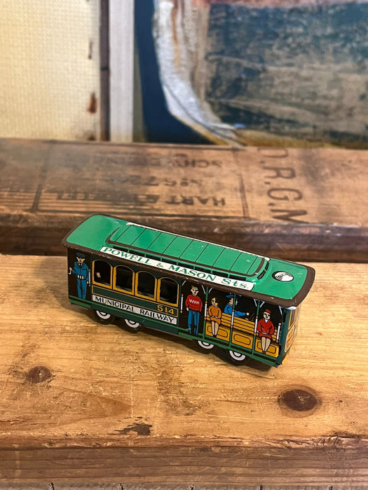 Vintage Tin Toy Train Trolley Car Powell & Mason Sts. Municipal Railway 514