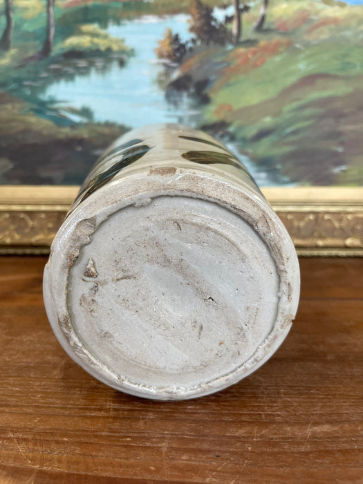 Japanese Shigaraki Stoneware Sake Bottle with Calligraphy