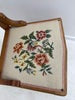 Victorian Style Vintage Floral Needlepoint Side Wood Chair with Turned Spindle Legs