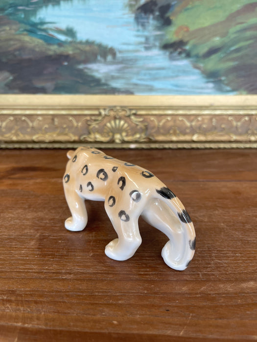 Vintage Erphila Germany Porcelain Leopard Figurine with Hand-Painted Details