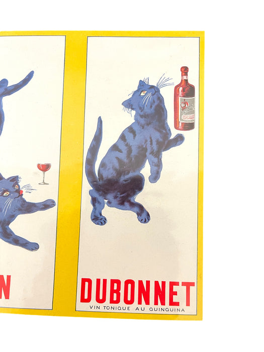 French Dubonnet Advertising Poster Print with Blue Cat Design, 1937 D'Ornellas