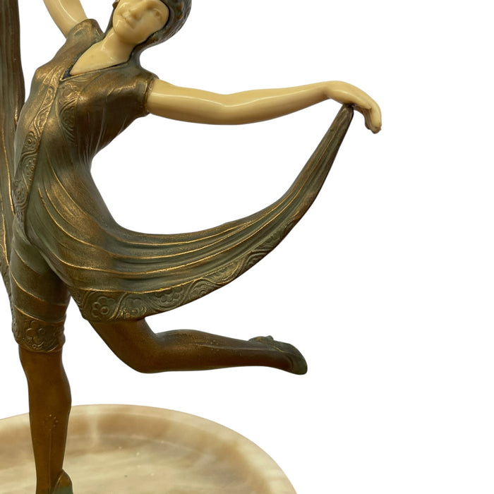 Art Deco Style Figural Dancer Sculpture with Dish.