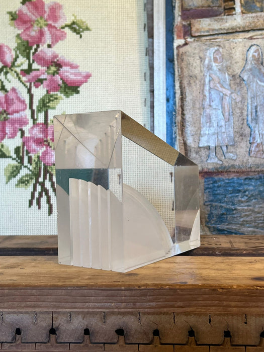 Mid Century Modern Geometric Lucite Bookend (Available by Online Purchase Only)