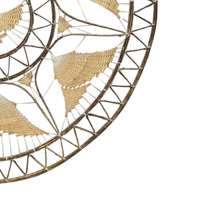 Vintage Handwoven Wall Hanging Round Wall Art.