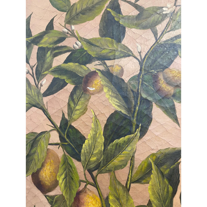 Vintage Pair of Citrus Artwork on Canvas