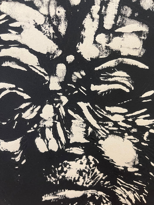 Vintage Black and White Expressionist Portrait Print, Signed and Numbered Limited Edition
