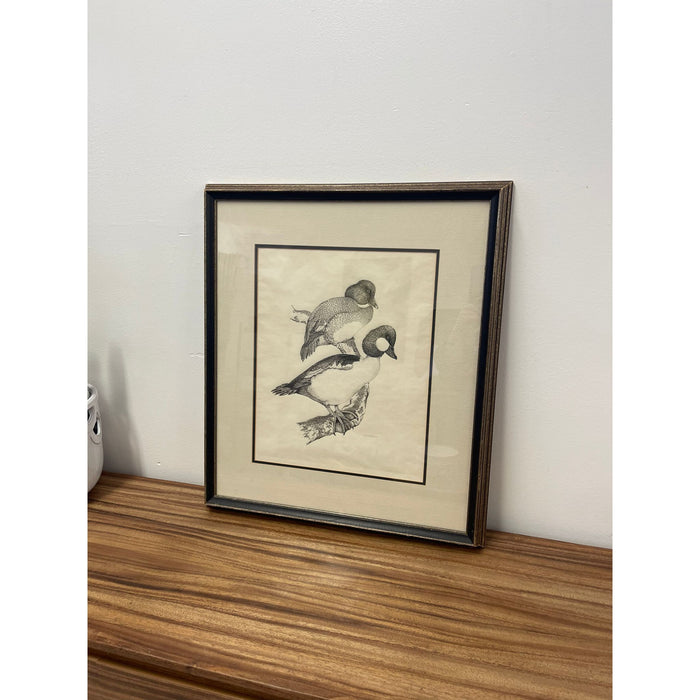 Vintage Signed Artwork of a Pair of Mallard Ducks.
