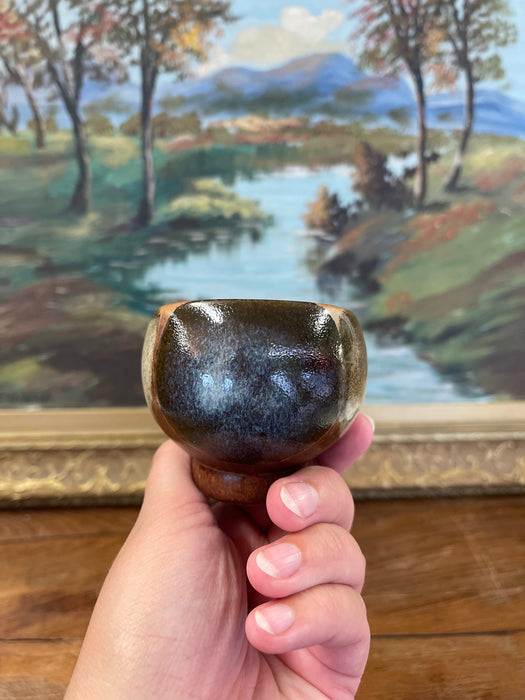 Vintage Mid Century Modern Studio Pottery Bowl with Earth Tone Glaze