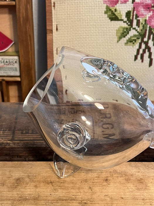 Mid Century Modern Clear Fish Vase Decor. ( Available by Online Purchase Only )