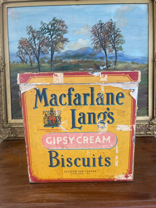 Antique Macfarlane Lang's Gipsy Cream Biscuit Tin Box, Early 20th Century, Glasgow & London