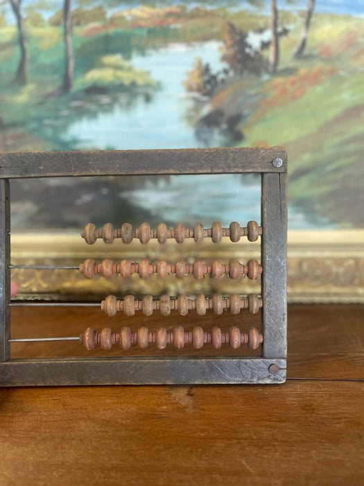 Possibly Antique Primitive Wooden Abacus - Estimated Early 20th Century Educational Counting Tool.