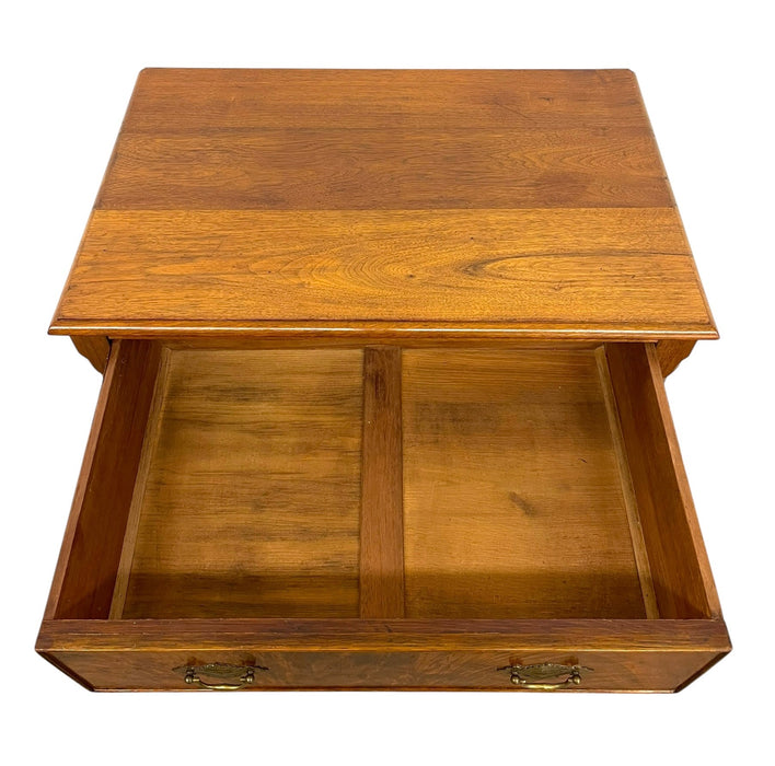 Vintage Four Drawer Chest with Figured Veneer, Dovetailed Drawers and Brass-Toned Hardware UK Import