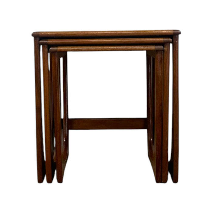 Mid-Century Modern Teak Nesting Tables | Vintage Danish Style Sculptural Side Tables (Set of 3)