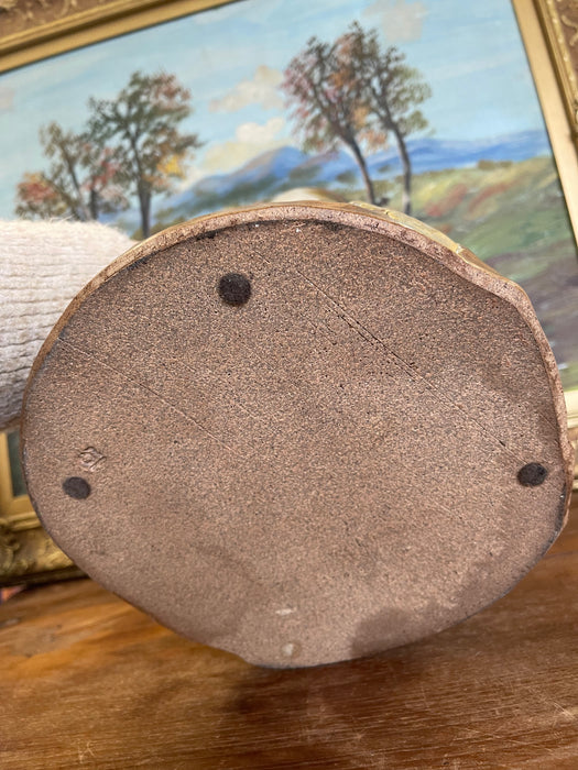 Vintage Studio Pottery Sculptural Vase with Applied Relief and Earth-Tone Glaze