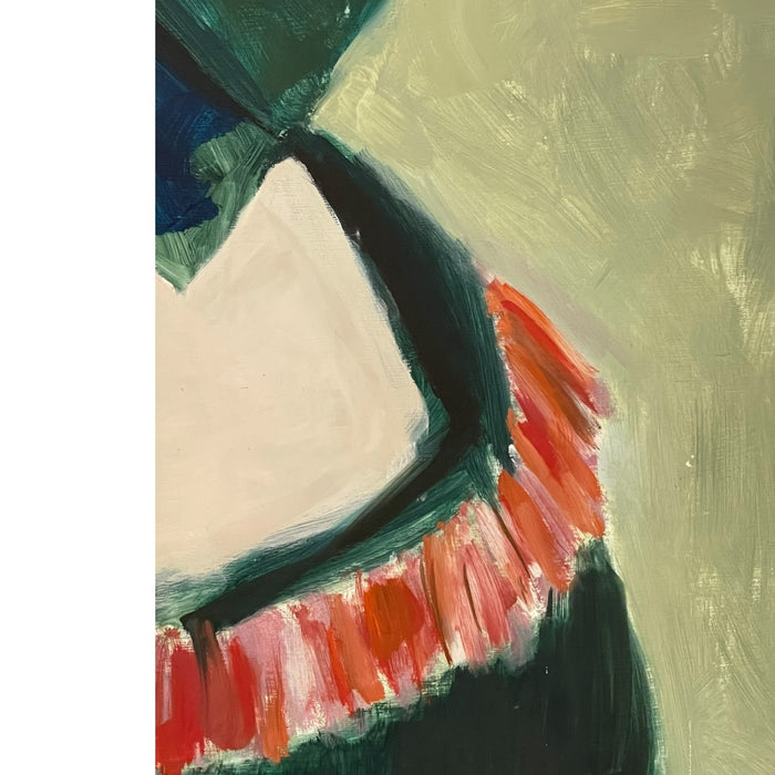 Portrait of a Woman from the Medieval age by Olga Prell Abstract Painting on Board.