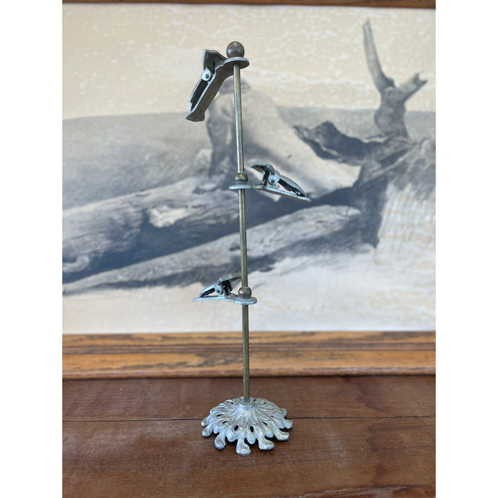 Vintage Paper Holder Stand With Hand Shaped Clips