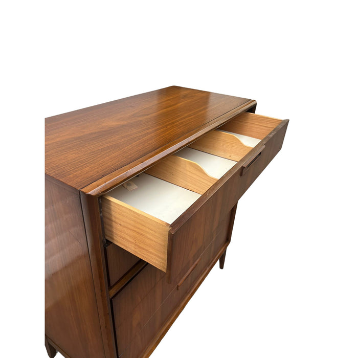 Vintage Mid Century Modern Solid Walnut Dresser Dovetail Drawers by Stanley (Available by Online Purchase Only)