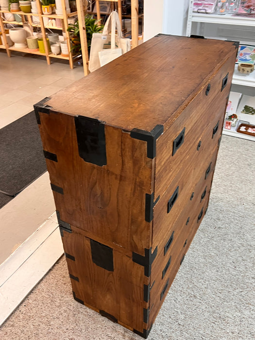 Vintage Two-Part Japanese Kimono Five Drawer Tansu Dresser from the circa 1960s Kiri Wood