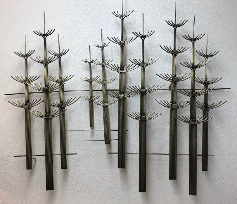 Vintage Mid Century Modern Metal Welded Tree Sculpture by Curtis Jere Signed circa 1977