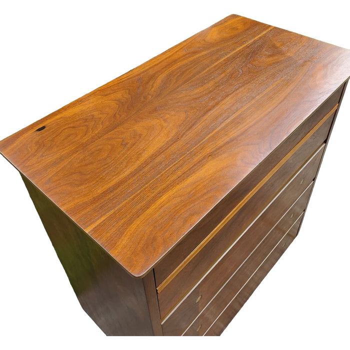 Vintage Mid Century Modern Walnut 4 Drawer Dresser Dovetailed Drawers (Available by Online Purchase Only)