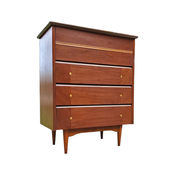 Vintage Mid Century Modern Walnut 4 Drawer Dresser Dovetailed Drawers (Available by Online Purchase Only)