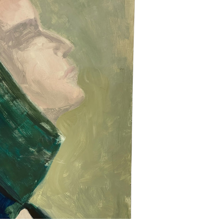Portrait of a Woman from the Medieval age by Olga Prell Abstract Painting on Board.