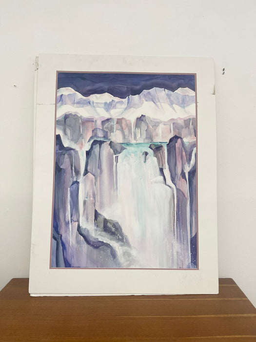 “Glacier” Matted watercolor painting by Marion Adams