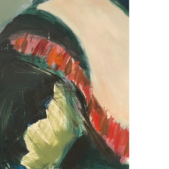 Portrait of a Woman from the Medieval age by Olga Prell Abstract Painting on Board.