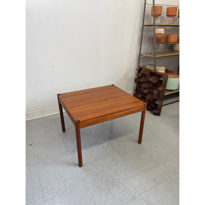 Vintage Danish Flip Top Coffee Table With Circle Accents.