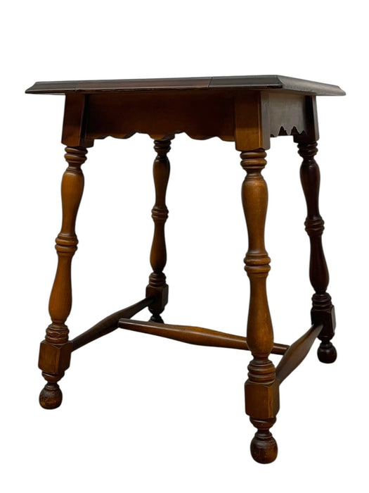 Vintage Tile Top Side Table with Turned legs and Wood Frame